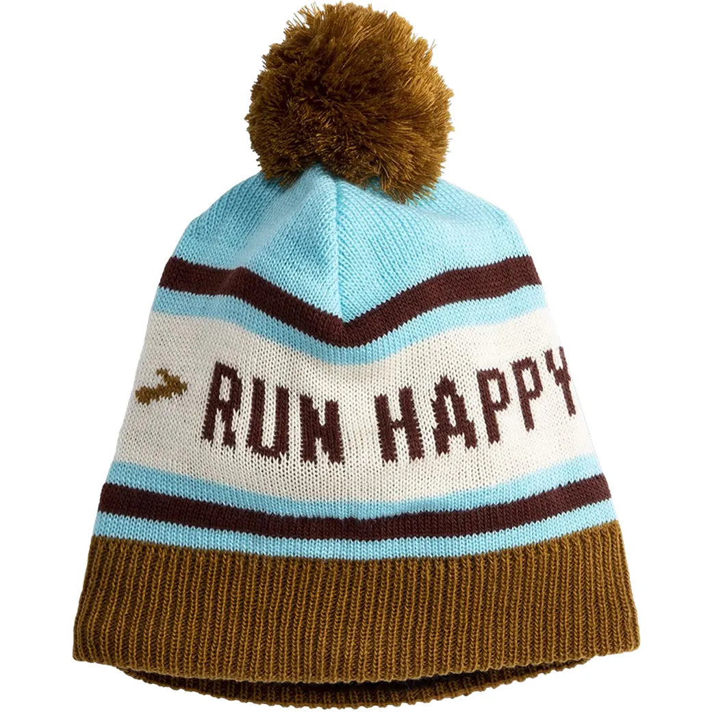 Brooks Heritage Pom Beanie Run Happy
