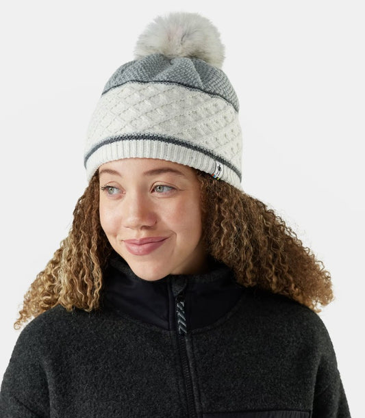 Smartwool Cable Knit Colorblock Pom Beanie