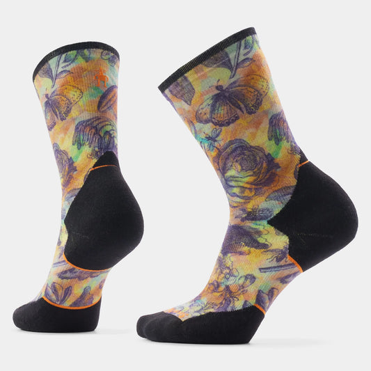 Trail Run Floral Party Print Crew Socks - Women's