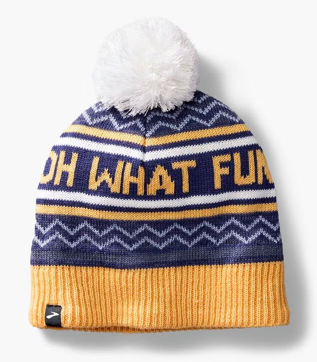 Brooks Heritage Pom Beanie Run Happy