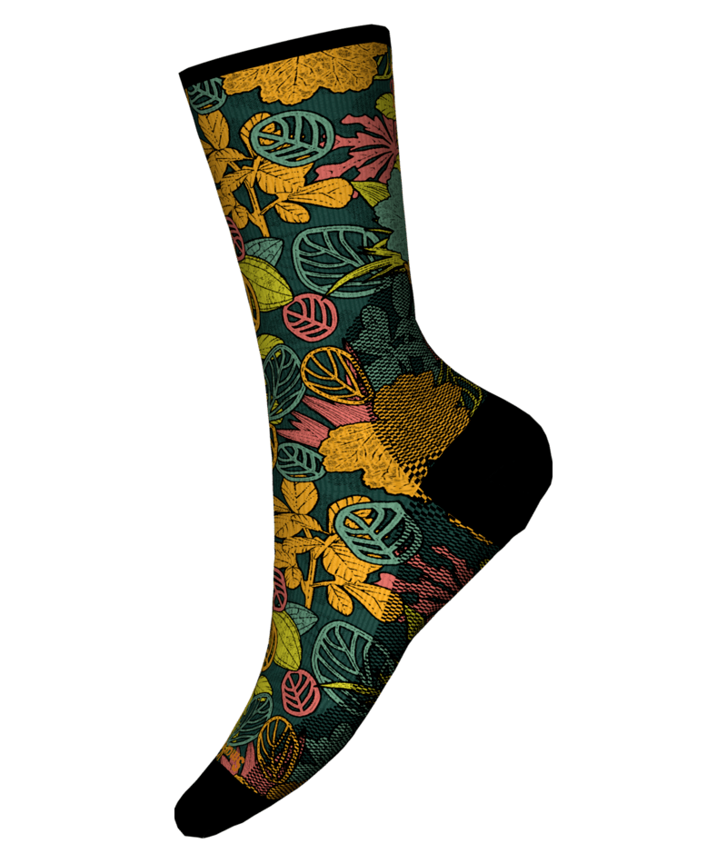 Smartwool Bike Zero Cushion Aloha Forest Print Crew Socks - Unisex